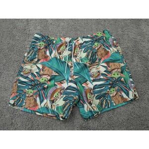 Star Wars‎ Baby Yoda Swim Trunks Mens XXL Elastic Waist Green Pull On Swimwear